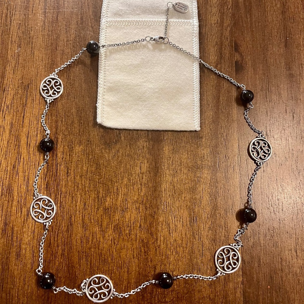 James Avery Rare Retired Swirl & Onyx Bead necklace